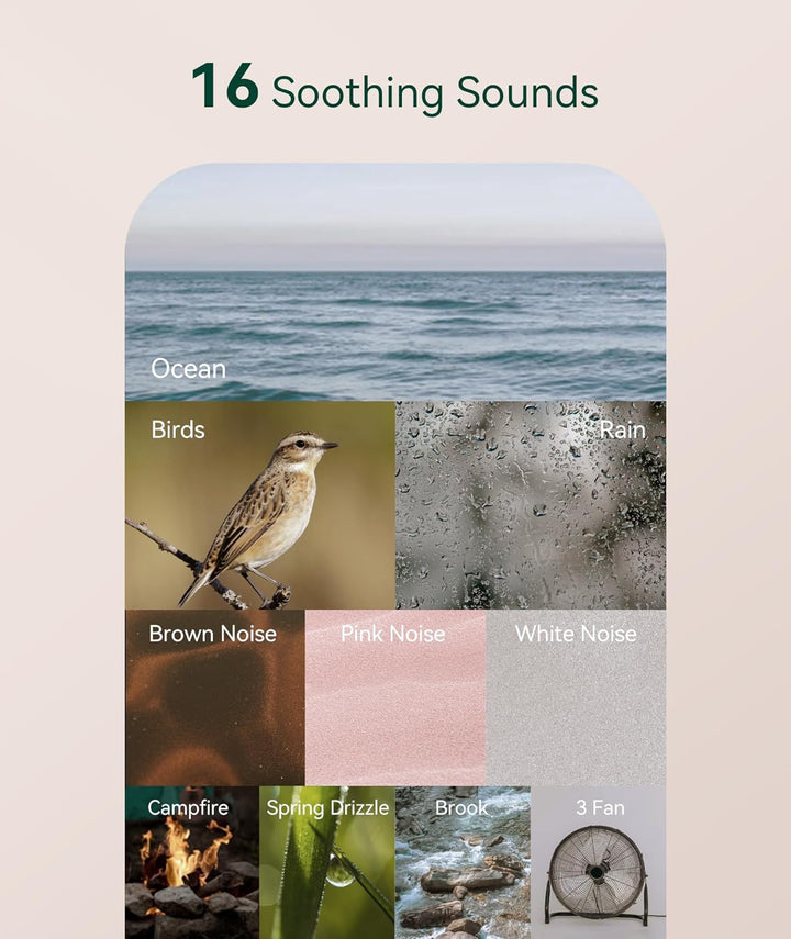 White Noise Machine - Portable Sound Machine for Baby & Adults, Upgraded 1000Mah Battery, 16 Soothing Sleep Sounds, 32 Volume Levels, Auto-Off Timers, Mini Sleep Aid for Travel Relaxation