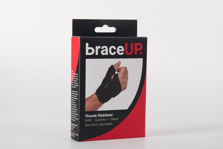 Thumb Support Brace - Splint for Spica and Hand Support, for Arthritis, Tendonitis, Carpal Tunnel Pain Relief and Thumb Sprain (Black)