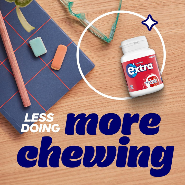 Extra Chewing Gum Bottle Sugar Free, Strawberry Flavour, 46 Pieces