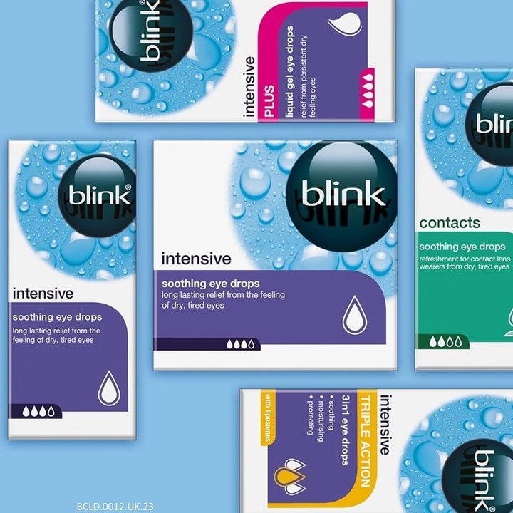 Intensive plus Liquid Gel Eye Drops - Relief from Dry Eyes - Instant & Long-Lasting Lubricating Eye Drops with Hyaluronic Acid, Suitable for Use with Contact Lenses, 10 Ml