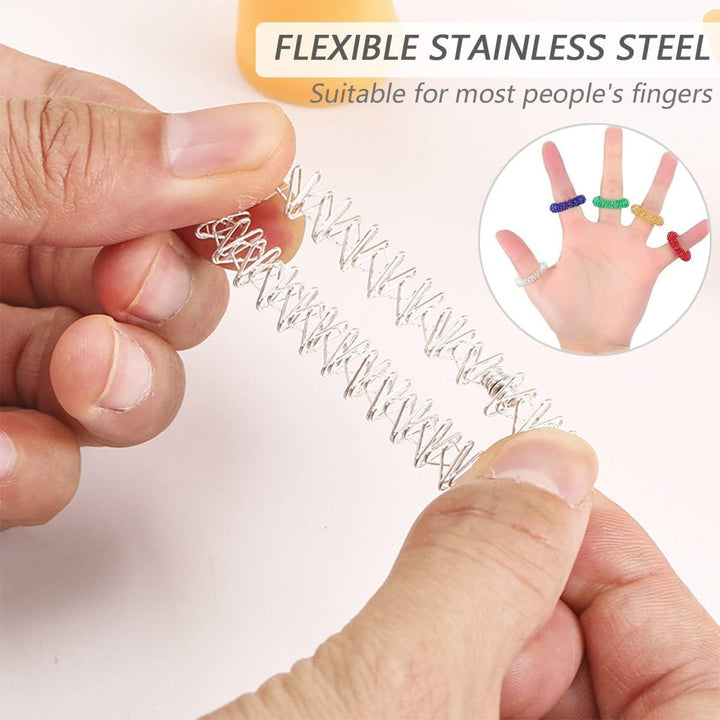 Finger Massage Rings  20 Pcs Spiky Sensory Finger Rings, Spiky Finger Ring, Finger Massager, Acupressure Rings Set, Anti-Stress Ring, Quiet Stress Reducer for Teens & Adults