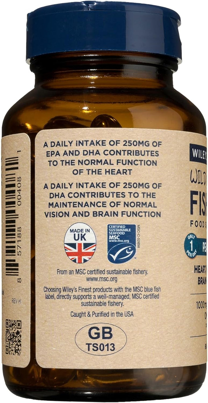 Wild Alaskan Fish Oil Peak EPA - Triple Strength Peak EPA and DHA - 1000Mg Omega-3S, Sqf-Certified - 60 Softgels (60 Servings)