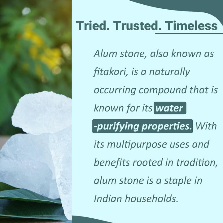 Mi Nature Potassium Alum Stone 250G |Phitkari Block| Pure Fitkari for Post Shave Care | Skin Care & Multiple Uses| Natural Deodorant