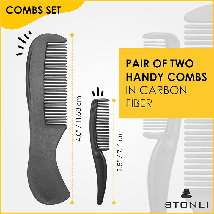 5" Beard and Moustache Scissors with Comb & Pouch - Small Hairdressing Scissors - Nose, Ear & Eyebrows Hair Scissor (Black)