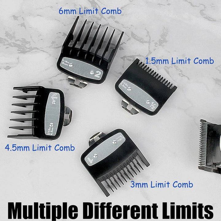 4 Pcs Clipper Guards for Wahl,Hair Clipper Guide Combs with Metal Clip,Replacement Hair Clippers Trimmers,Clipper Cutting Guards Attachments,Professional Cordless Hair Clipper Guards(Black)