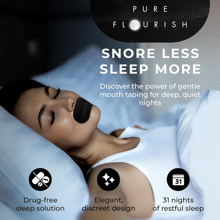 Sleep Tape | 31 X Hypoallergenic Mouth Strips | anti Snoring Device, Supports Nasal Breathing | Clinically Tested Dug Free Anti-Snoring Aids for All Genders