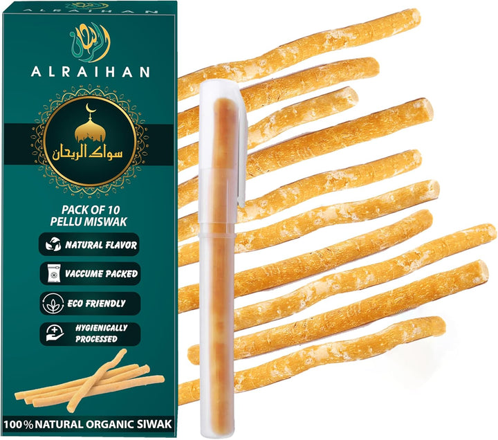 Miswak Wooden Tooth Brush - Original Siwak Arabian Traditional Toothbrush for Clean Healthy and White Teeth Cleaning Disinfecting Natural Toothbrush || Pack of 10…