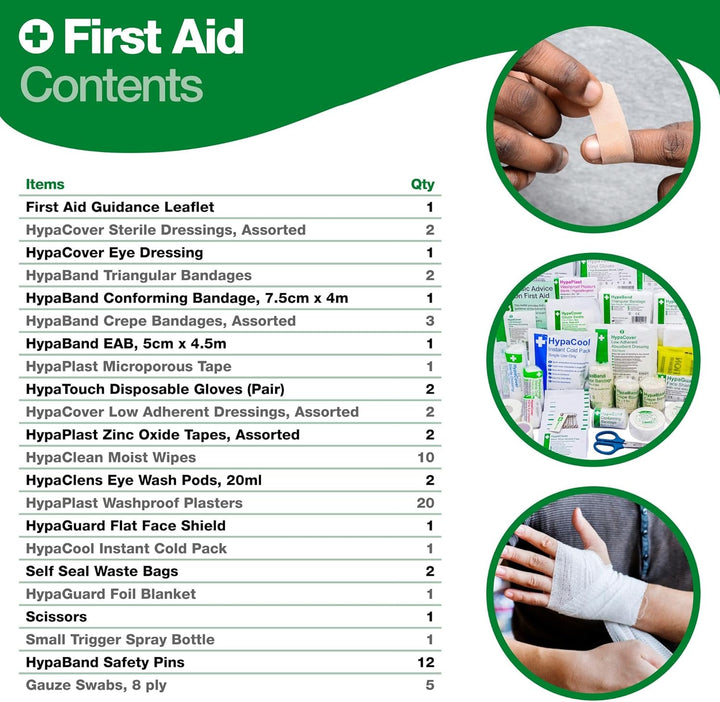 Sports First Aid Kit in Water-Resistant Holdall Bag - Fully Stocked