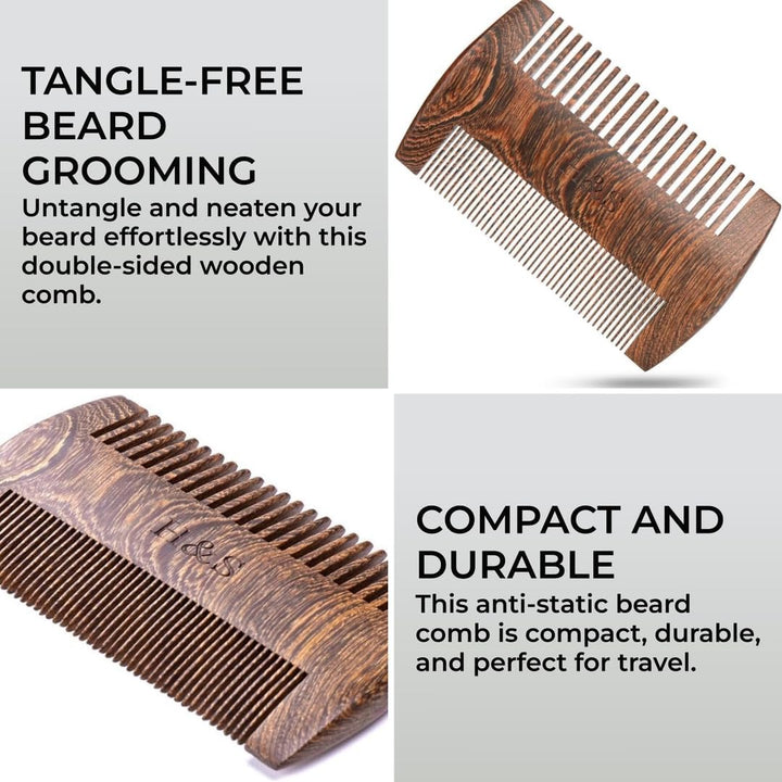 Wooden Beard Comb Moustache Combs - Anti-Static Fine Beard Combs for Men - Small Wooden Hair Comb - Wide Tooth - Grooming Accessories for Men - Facial Hair Care
