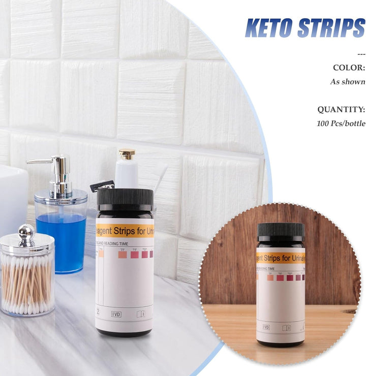 100Pcs/Bottle Ketone Strips Home Ketosis Urine Weight Lose Analysis Strips