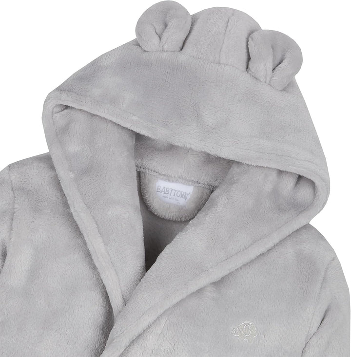 Baby Robe Dressing Gown - Super Soft Plush Fleece Bathrobe - for Baby Boy and Girl - Gift for Newborn to 6 Years - Consists of Snuggle Hood, 2 Large Pockets and Secure Waist Tie