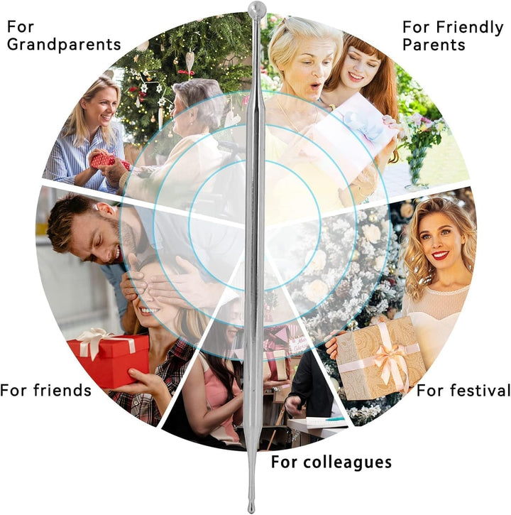 Dual Head Facial Reflexology Tools, 15Cm Stainless Steel Acupuncture Needle Portable Ear and Body Point Probe Pen Self Deep Tissue Massage Tool