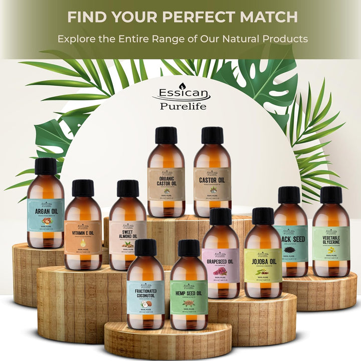 , Pure Coconut Oil Liquid, 200Ml MCT Fractionated Coconut Oil for Skin, Hair & Lip, Carrier Oils for Essential Oils Mixing & Massage, Supports Healthy Hair Growth & Hydrated Skin