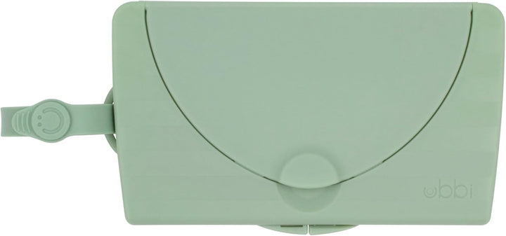 On-The-Go Baby Wipes Dispenser, Portable Wipes Container for Travel, Nappy Bag Accessory Must Have for Newborns, Reusable Wipes Holder, Sage Green