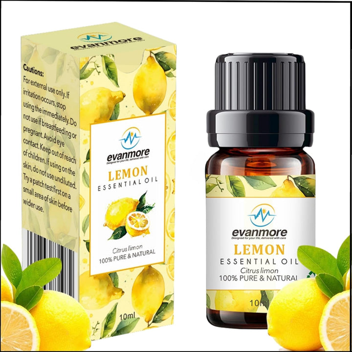 Lemon Essential Oil 10Ml 100% Pure Natural Undiluted Cruelty Free Oils for Diffuser Diffusers Burners Premium Quality Aromatherapy DIY Candle Making Vegan Essentials Citrus Limon (10Ml, Lemon)