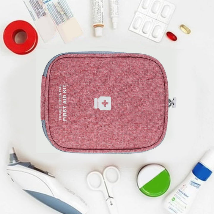 Travel First Aid Kit Pouch Empty Mini Pill Storage Bag Emergency Box for Camping Hiking Wine Red First Aid Kits