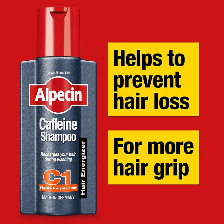 Caffeine Shampoo C1 2X 375Ml | for Stronger and Thicker Hair | Natural Hair Growth Shampoo for Men | Made in Germany