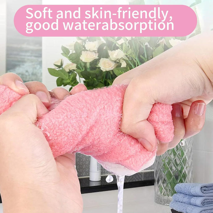 4Pcs Bamboo Face Cloth, Soft Flannel Face Cloth, 25 * 25CM Reusable Soft Bamboo Wash Cloths for Babies, Flannels Wash Cloth Face Towels for Adults Kids Sports Beatuty