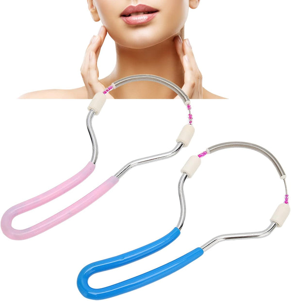 2 Pcs Facial Hair Remover Spring Facial Hair Epilator Spring Face Hair Remover Manual Epilator Spring Facial Hair Roller Threading Epilator Tools
