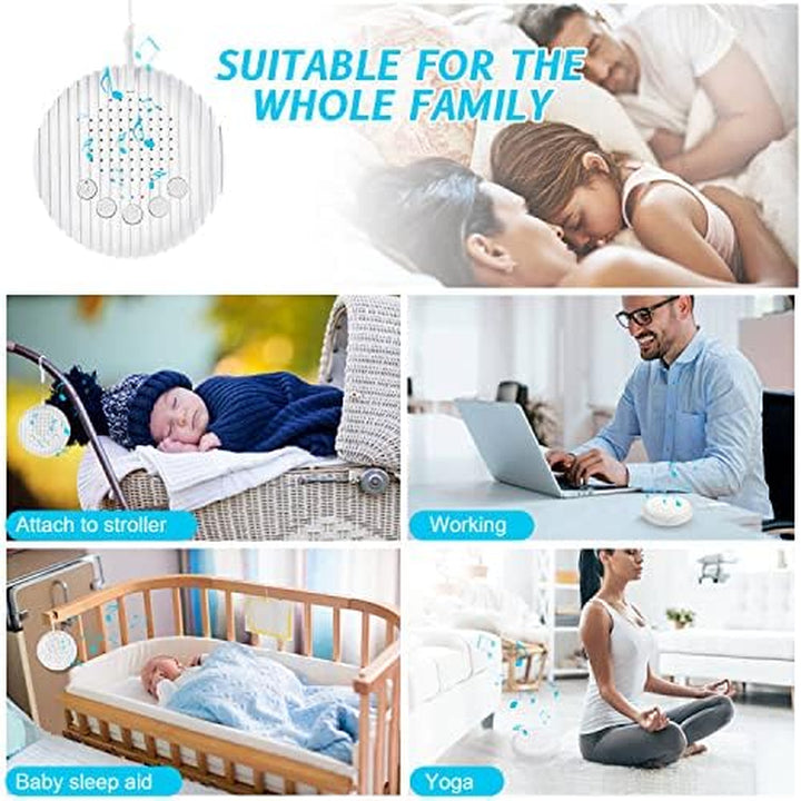 White Noise Machine, 10 Soothing Nature Sounds Therapy Portable Sleep Sound Machine, Mini Sound Machine for Baby Kids Adults, USB Rechargeable Baby Sleep Machine with 3 Timer Memory Functions