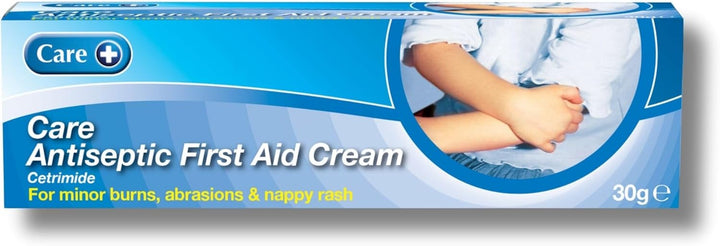 Antiseptic First Aid Cream, for Minor Burns, Abrasions and Nappy Rash, Suitable for All, Contains Cetrimide 0.5%, 30G Cream