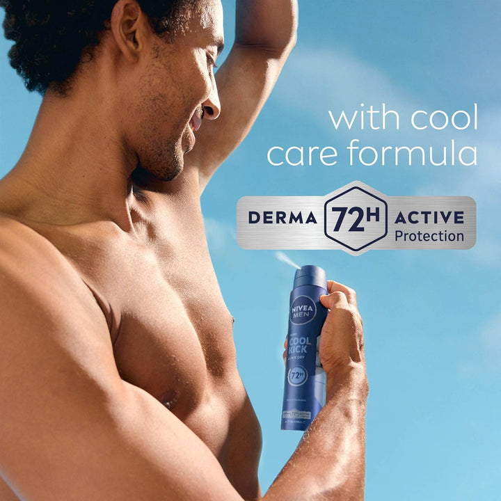 Cool Kick Spray Anti-Perspirant (250Ml), Deodorant Spray for 72H Protection, Men'S Sweat Block Aerosol with Cool-Care Formula