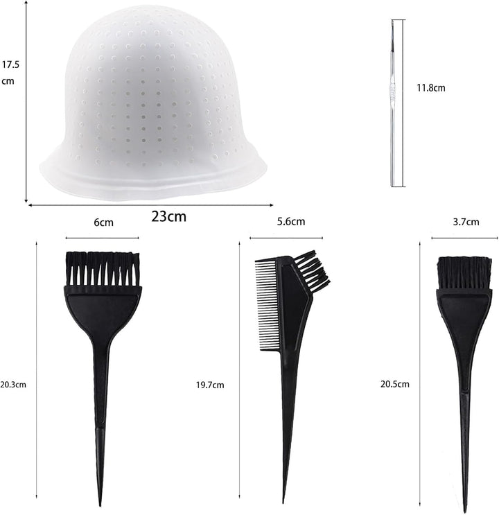 Highlight Caps,11 Pcs Silicone Highlight Cap Kit with Hair Coloring Brushes and Needle,Highlighting Frosting Cap for Color Salon Silicone Hairdressing Tools for Women Girls