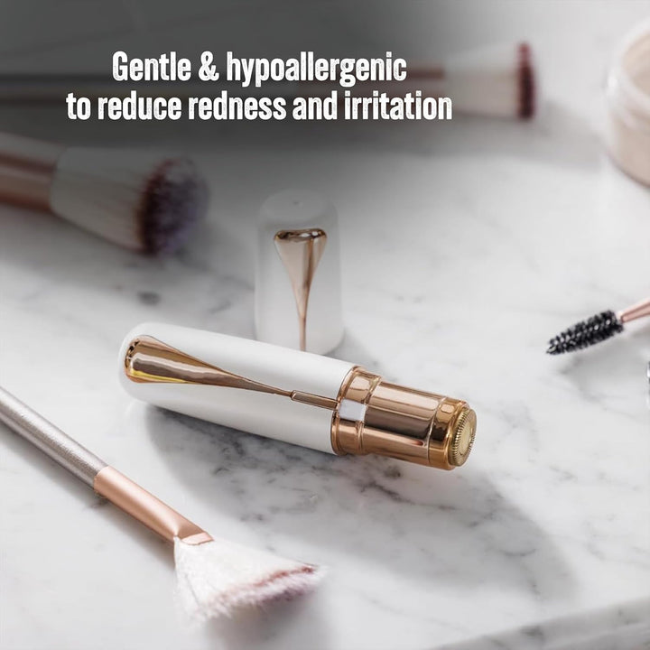 Nuyou Facial Hair Remover for Women - Quick and Painless Hair Removal with 18K Gold Blades, Portable Facial Trimmers, Lipstick Design for Discreet Face Care - New Floatable, Tiltable Head