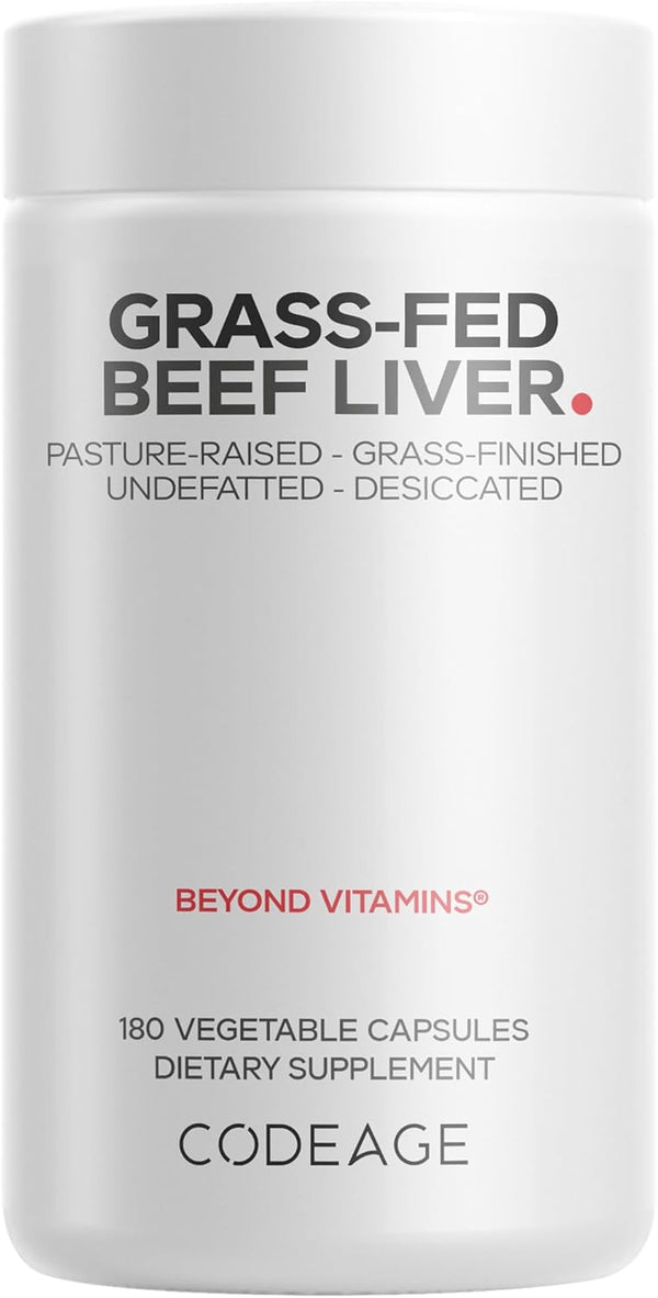 Grass Fed Beef Liver Supplement - Freeze Dried, Non-Defatted, Desiccated Beef Liver Glandulars Bovine Pills– Liver Health Foods Meat – Argentina Beef Vitamins for Liver - Non-Gmo -180 Capsules