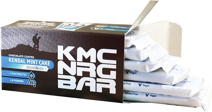 KMC Energy Bars Pocket-Sized, Original Flavour, Kendal Mint Cake Recharged, Vegan, Gluten Free with Essential Electrolytes & Vitamins35G (Original, Pack of 6)