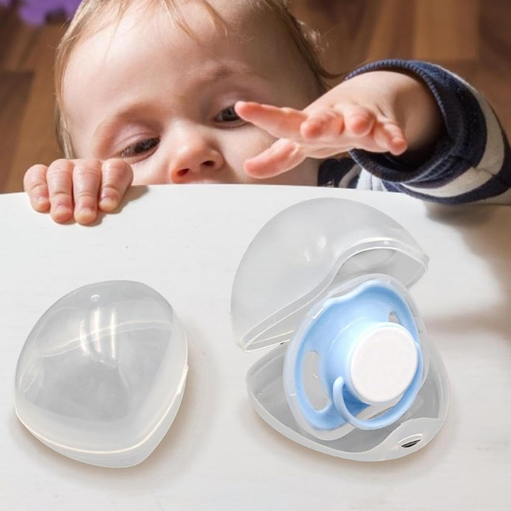 3PCS Dummy Case Pacifier Storage Box Transparent Baby Soother Pods Nipple Shield Case & Pacifier Cases for Travel and Home