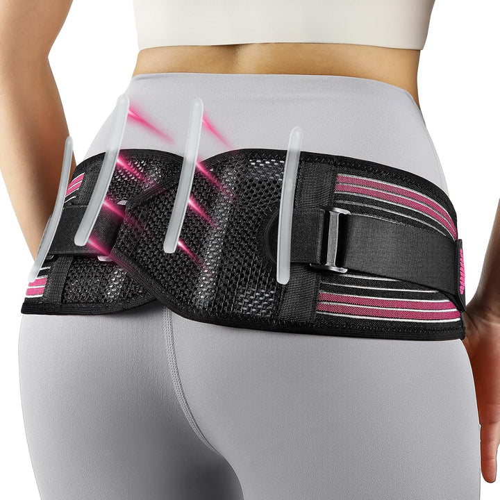 Sacroiliac Support Belt with X-Shape Enhancing Compression，360°Anti-Slip Lower Back Support for Women for Pelvic, Leg, Hip, SI Joints, Sciatic Pain Relief