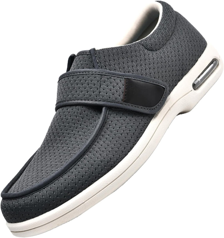 Extra Wide Fit Diabetic Shoes,Close Wide-Fitting Touch Bar-Strap Slippers Adjustable Hook and Loop Comfy Swollen Feet Shoe,