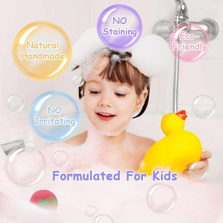 12 Pcs  Bath Bomb Gift Set,With Surprise Toys Inside, Organic and All Natural Ingredients Bubble Bath Bombs Fizzes Spa Ideal Birthday Easter for Boys & Girls