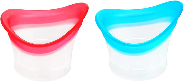 Eye Bath Cup & Silicone Eye Wash Set - Reusable Dry Eyes Relief Wash Kit, Portable Eye Rinse Cup for Makeup Removal, Irritation Soothing and Tired Eyes Refresh(2 Pack)