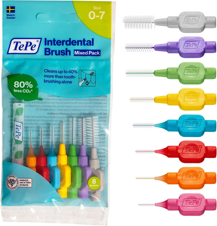 Interdental Brush, Original, Pink, 0.4Mm/Iso 0, 8Pcs, Plaque Removal, Efficient Clean between Teeth, Tooth Floss, for Narrow Gaps