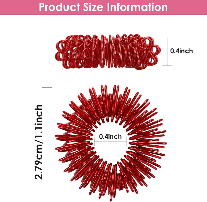 8 Pieces Acupressure Rings-Spiky Sensory Finger Rings Acupuncture Rings Fidget for Silent Stress Reducer and Massager Improves Blood Circulation