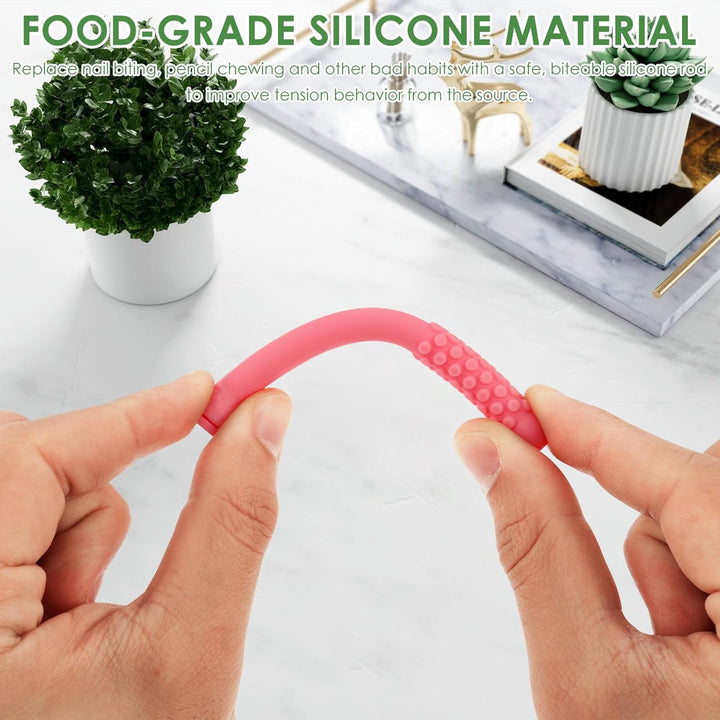 3 Pcs Silicone Chew Tubes Breathing Sticks with Essential Oil for Soothing the Senses and Aiding Concentration