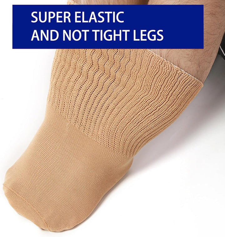 Extra Width Diabetic Socks Men Women Wide Edema Sock for Swollen Feet anti Slip Cast Bariatric Hospital Unisex None Binding Diabetic Hospital with Grip