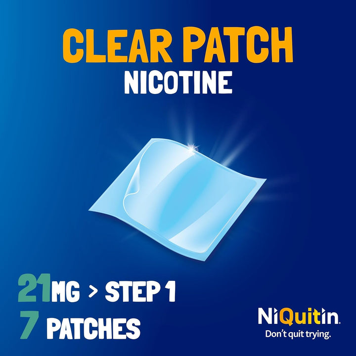 , Step 1, Stop Smoking Aid Therapy, 24 H Craving Control, Invisible Nicotine Patches, 21 Mg Nicotine Patch, 7 Clear Patches for 1 Weeks Treatment