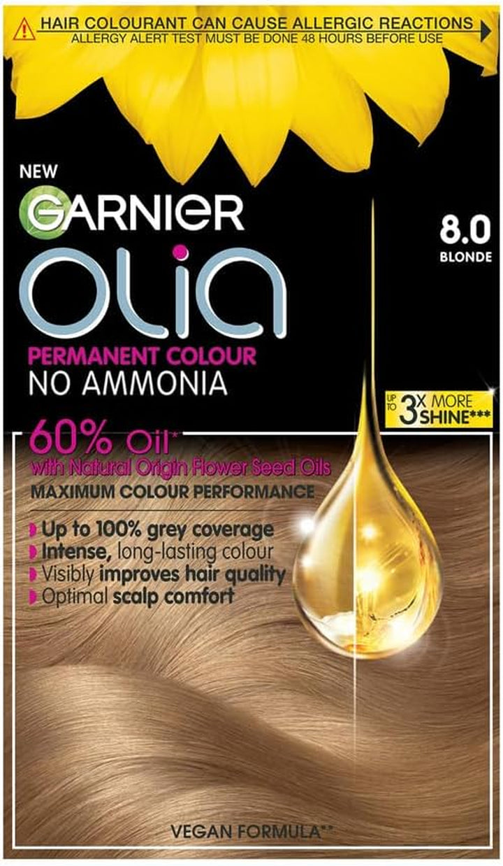 Garnier  5.0 Brown, Oil-Powered, No-Ammonia. 100% Grey Coverage. Luminous, Long-Lasting, Vibrant Brown Hair Color with Exceptional Shine and a Healthy, Nourished Feel.