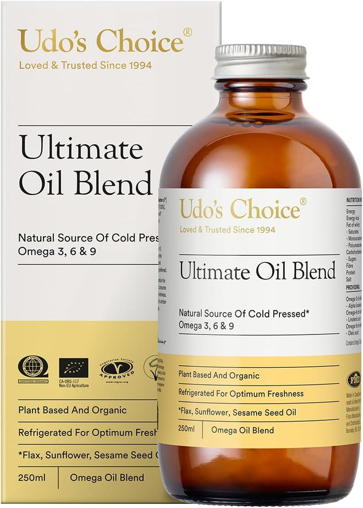 Ultimate Oil Blend Capsules - Vegan Omega 3 6 9 from Cold-Pressed Plant Oils - Flaxseed, Evening Primrose, Sunflower - Heart, Brain, Skin, Hormone Support - 60 Capsules – 30 Servings