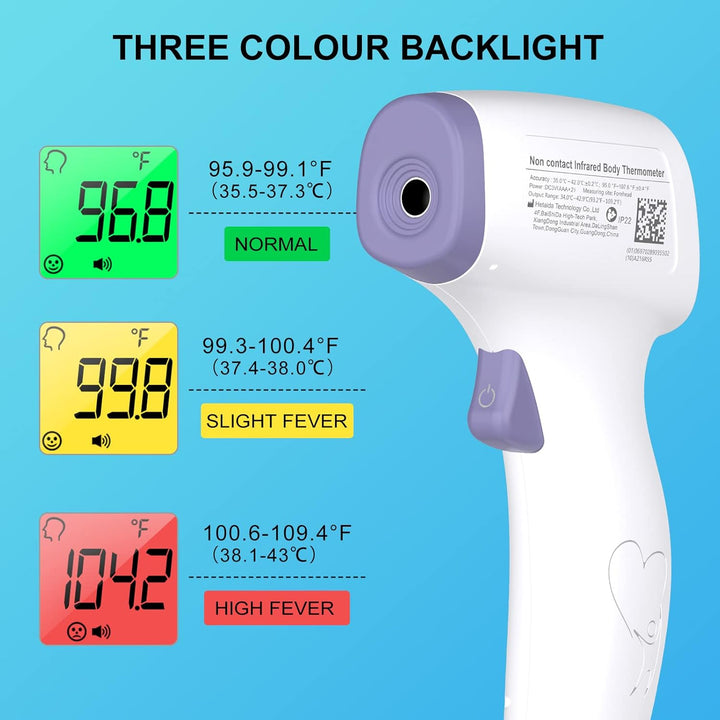 Forehead Thermometer for Adults and Children, Non Contact Digital Infrared Thermometer for Kids, No Touch Temperature Gun Baby Body Thermometers with Instant Accurate Reading and Fever Alarm