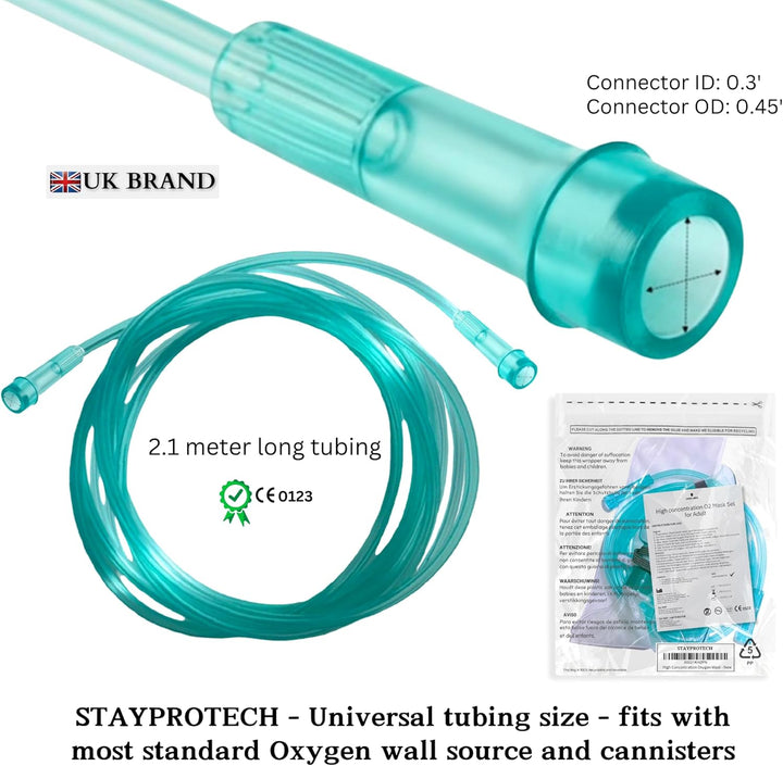 High Concentration Oxygen Mask with Reservoir Bag and 2.1M Tubing – Oxygen Mask for Adult That Requires Efficient Oxygen Therapy.
