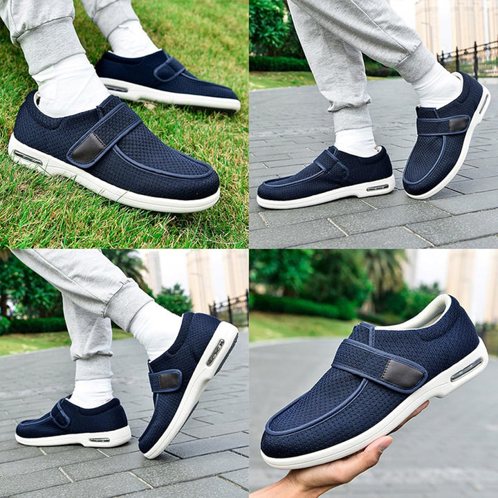Extra Wide Fit Diabetic Shoes,Close Wide-Fitting Touch Bar-Strap Slippers Adjustable Hook and Loop Comfy Swollen Feet Shoe,
