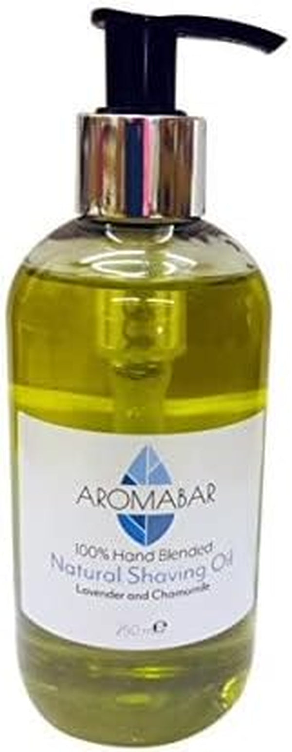 Natural Shaving Oil with Lavender & Chamomile 250Ml Pre Shave Oil 100% Pure with Pump Dispenser or Use as a Post Shave Moisturiser