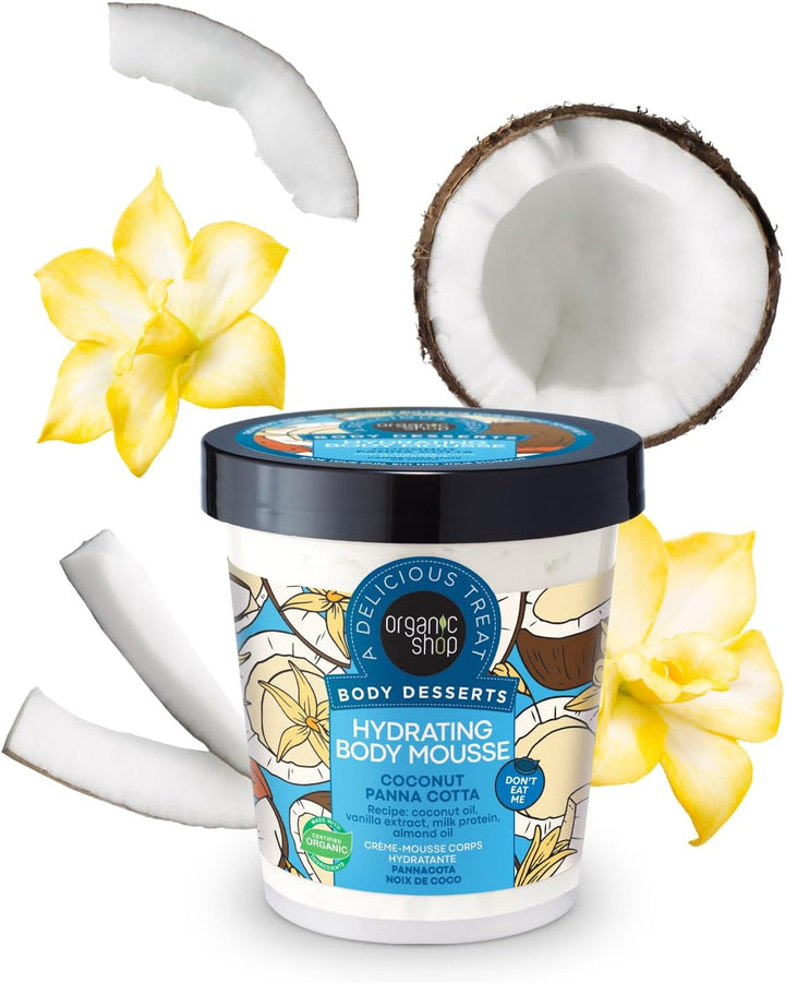 Body Desserts Hydrating Body Mousse Coconut Panna Cotta, 450 Ml