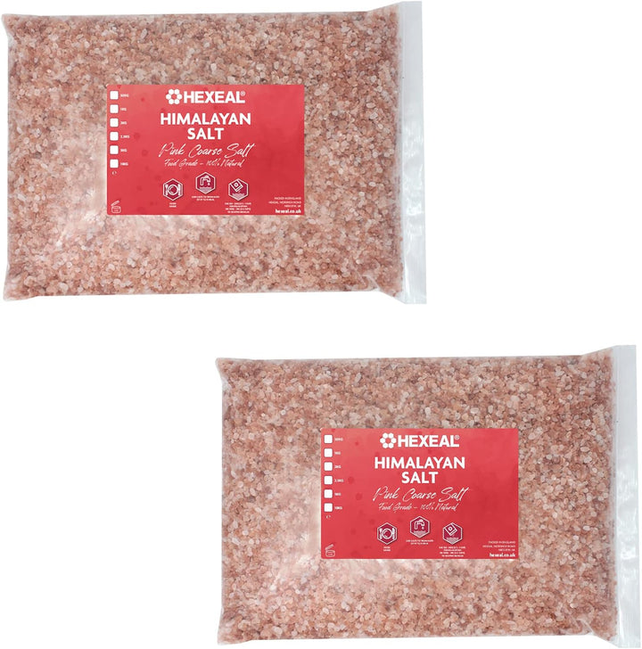 Himalayan Pink Salt 2Kg – 2Kg Bag of Coarse, Food Grade Salt – Suitable for Seasoning & Cooking – 100% Natural Salts for Soothing Baths, Beauty & Cosmetics