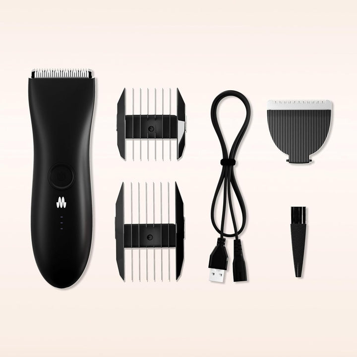 the Trimmer Original, Body Hair Trimmer for Men, Electric Shaver for Pubic Hair, Chest, Legs & Bikini, Waterproof & Rechargeable, Onyx