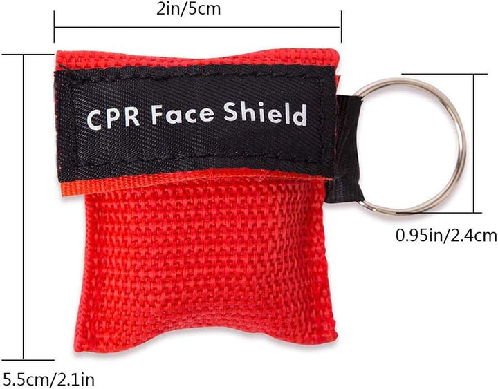CPR Face Shield Mask, Keychain Mask Disposable Emergency Kit CPR Face Shields Pocket Mask for First Aid Cardiac Resuscitation Training
